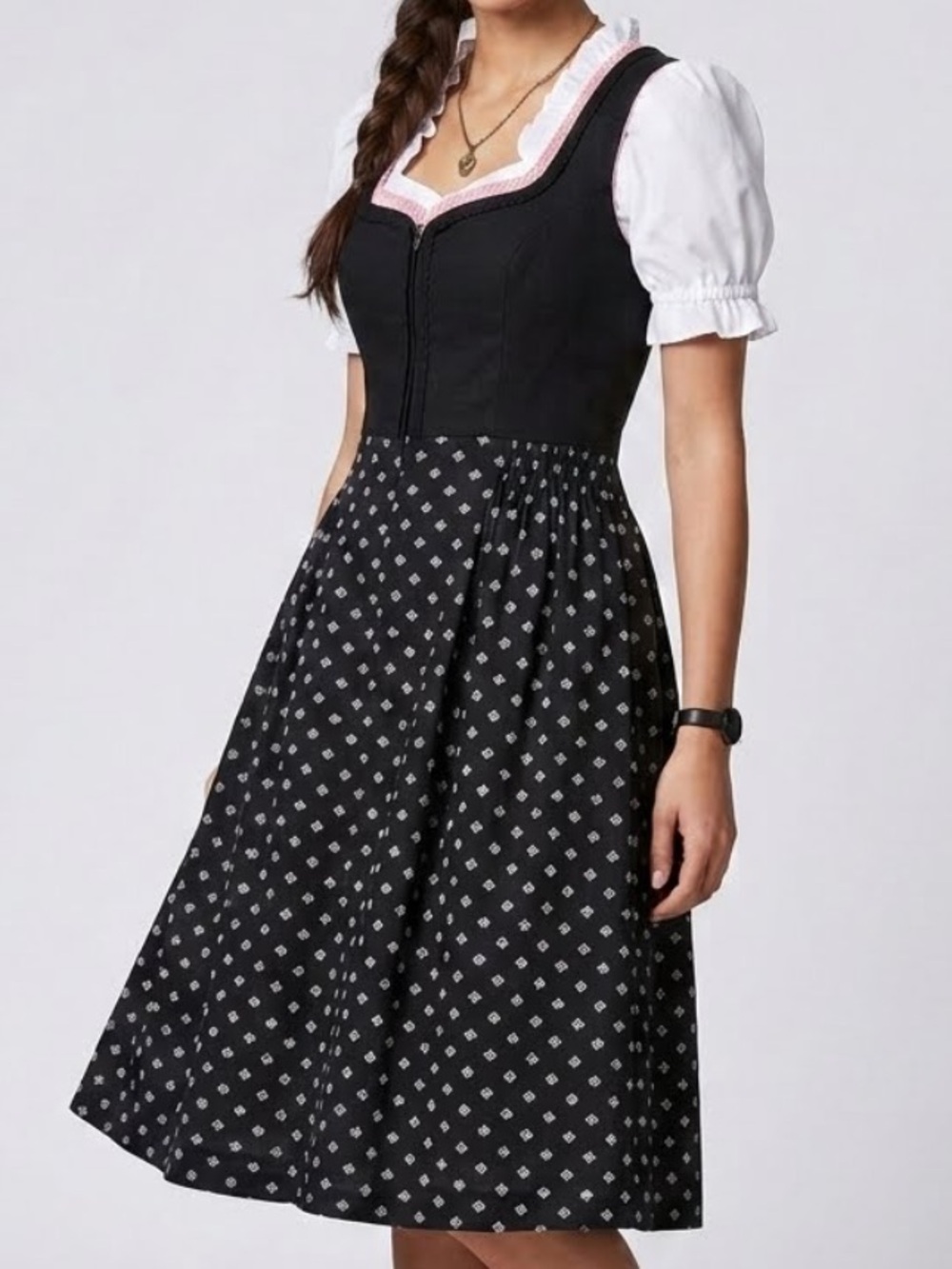 Vintage Lederer Trachten Dirndl Dress Size Small 38-6